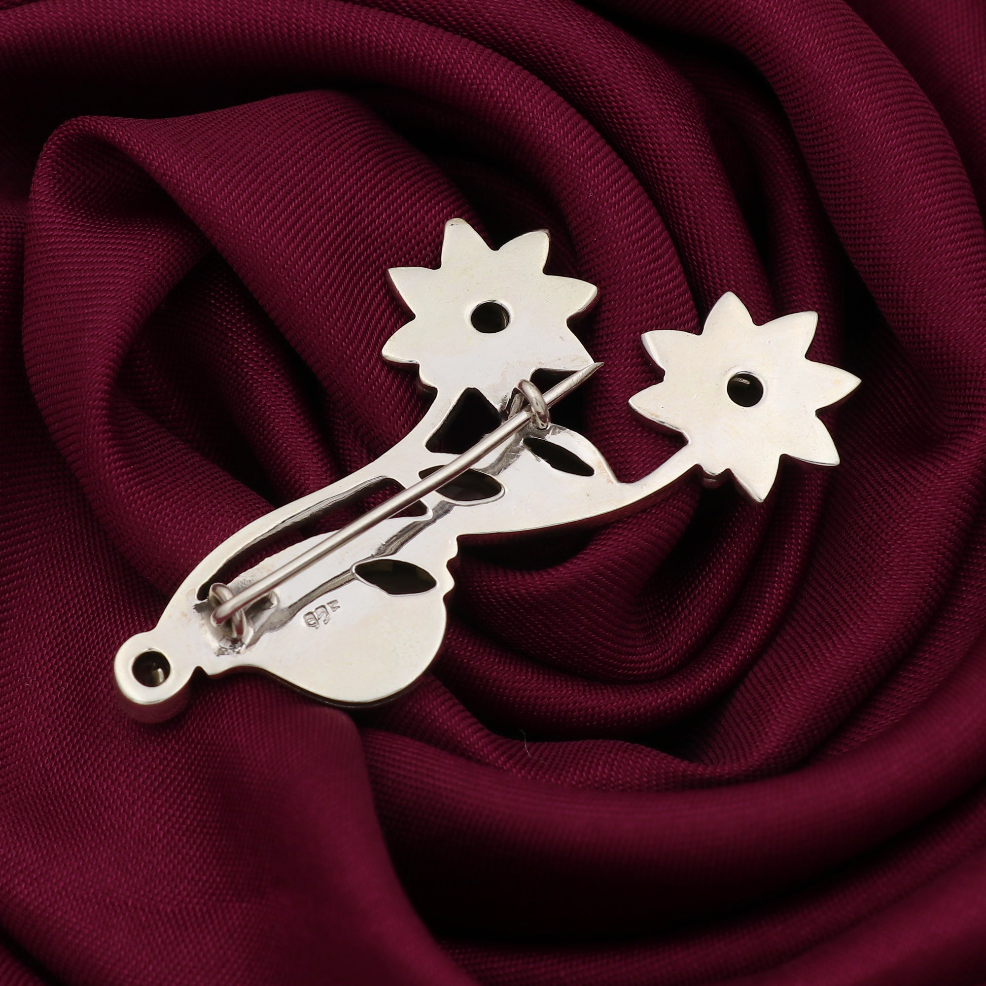 Twin Flowery Brooch